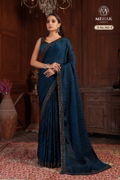 Design 362 colours by Mehak Sarees Women Satin Silk Saree with Blouse